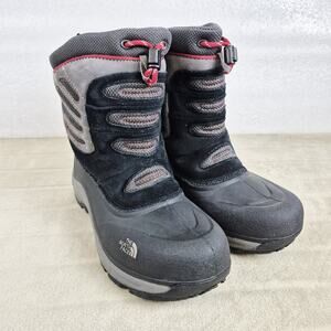 The North Face Boys HeatSeeker Insulated Winter Snow Boots Black Size 4 Youth